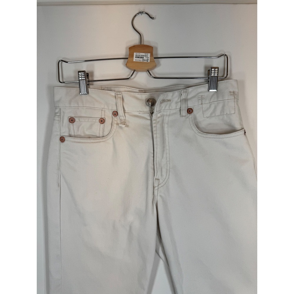 R13 Boyfriend Jean Ecru Bedford Cord Cream 25 Japanese Fabric Minimalist Luxury - Picture 4 of 16